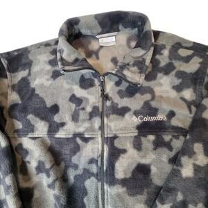 Men's Columbia Steens Mountain Fleece Full Zip Jacket Large Polyester‎ Winter